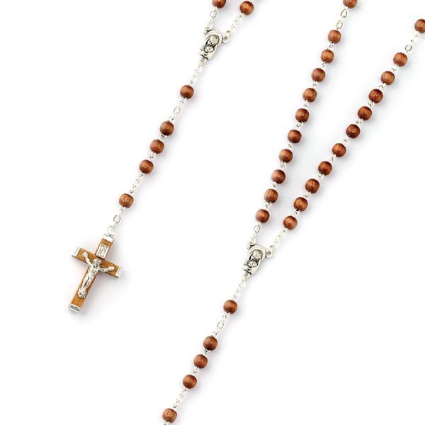 Rosario in legno marrone