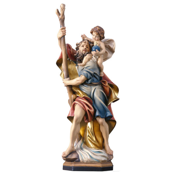 S. Cristoforo con bambino in legno