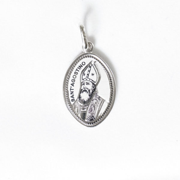 Medaglia Sacra in argento di Sant'Agostino