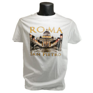 Tshirt cotone bianco con San Pietro di Sera