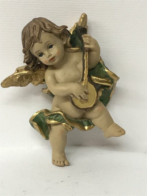 Angioletto con mandolino verde