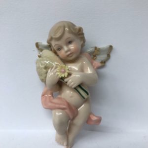 Statua angioletto in porcellana "Estate"