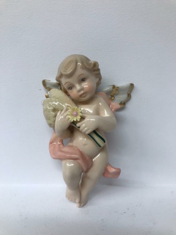 Statua angioletto in porcellana "Estate"