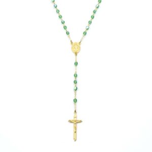 Rosario in vetro verde