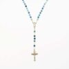 Rosario in vetro azzurro