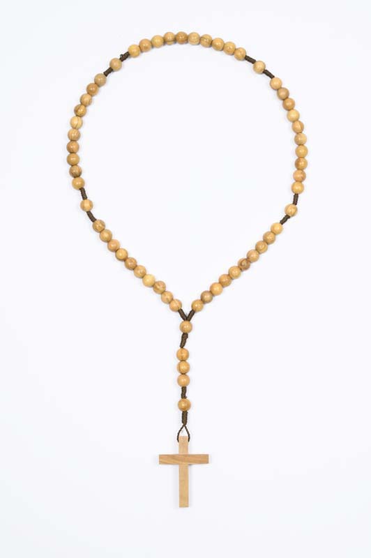 ROS80 Rosario legno e corda semplice