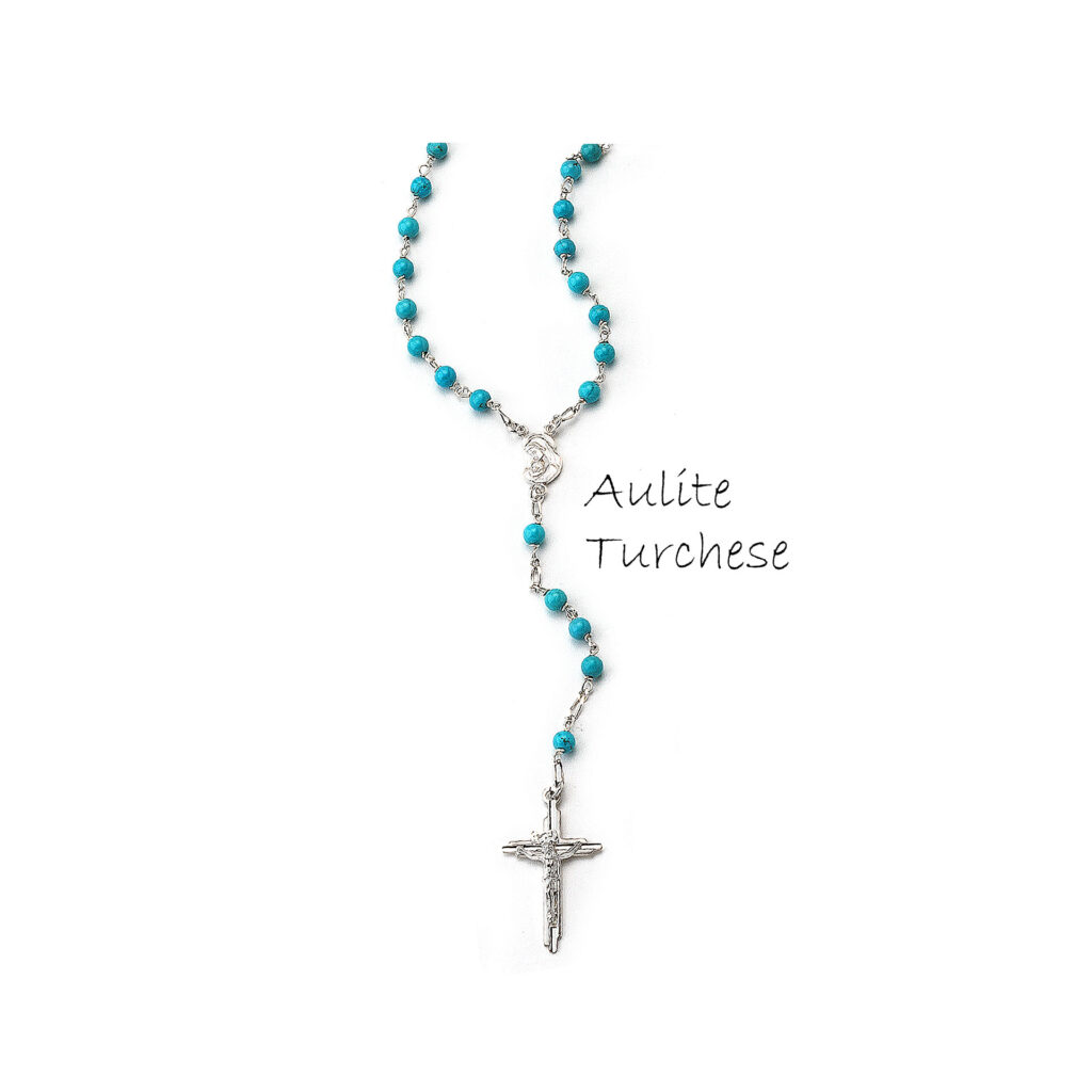 Rosario argento Aulite Turchese