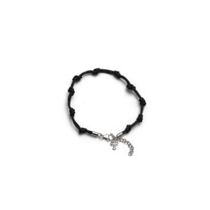 Bracciale in corda con croce in argento