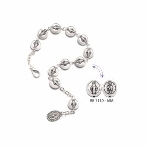 Bracciale in metallo con Madonna Miracolosa